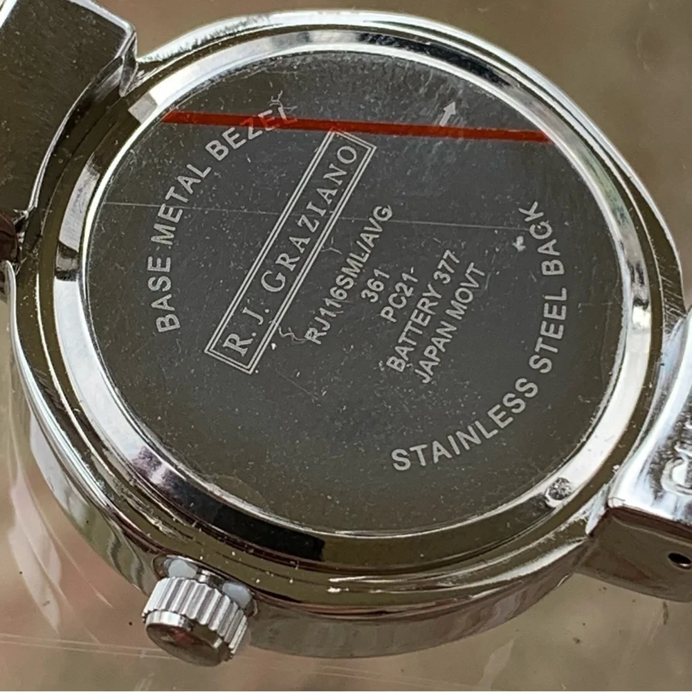 R.J. Graziano Ladies Wristwatch Silvertone Small Wrist Size